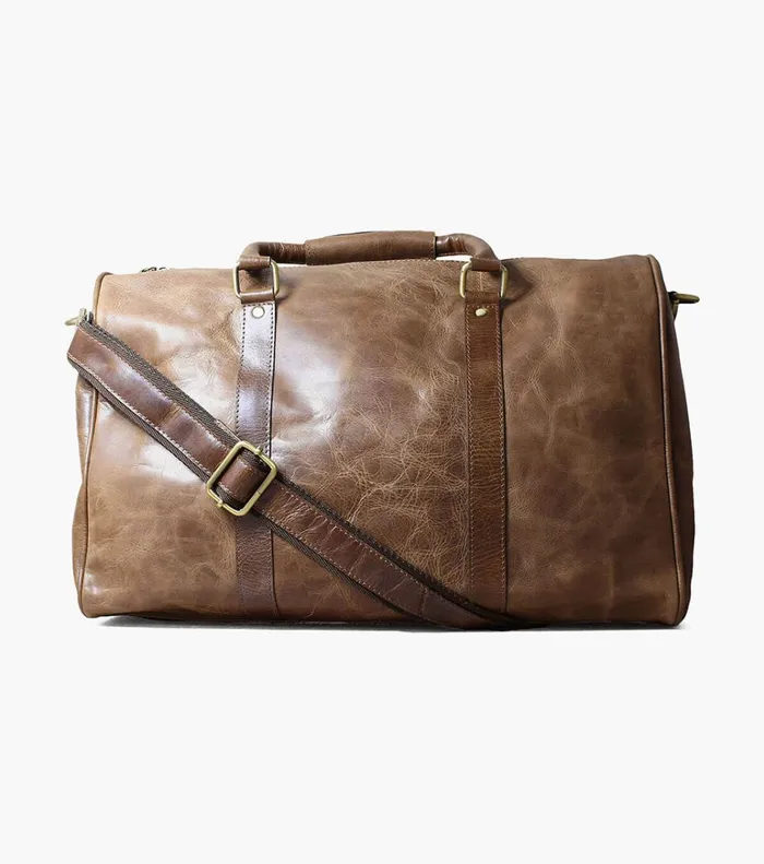 Florsheim Bags Kendall Leather Gym Bag Brown 8211 Men