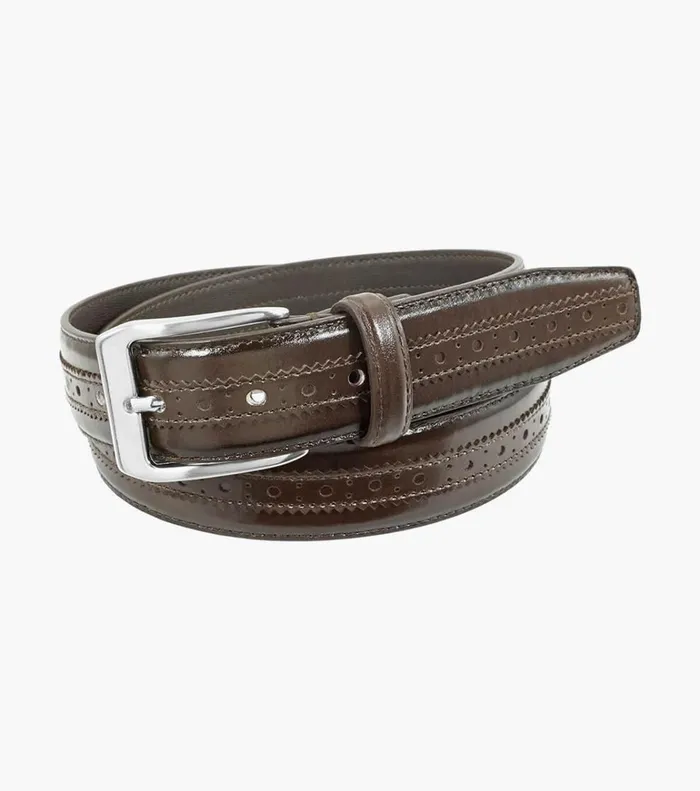 Florsheim Belts and Suspenders Boselli Center Brogue Belt Brown 8211 Men