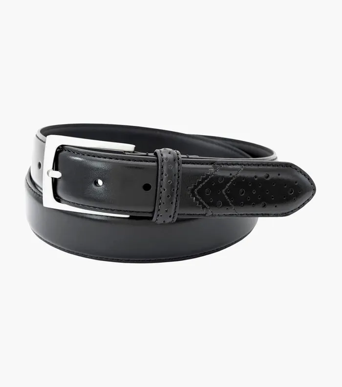 Florsheim Belts and Suspenders Castellano Wingtip Belt Black 8211 Men