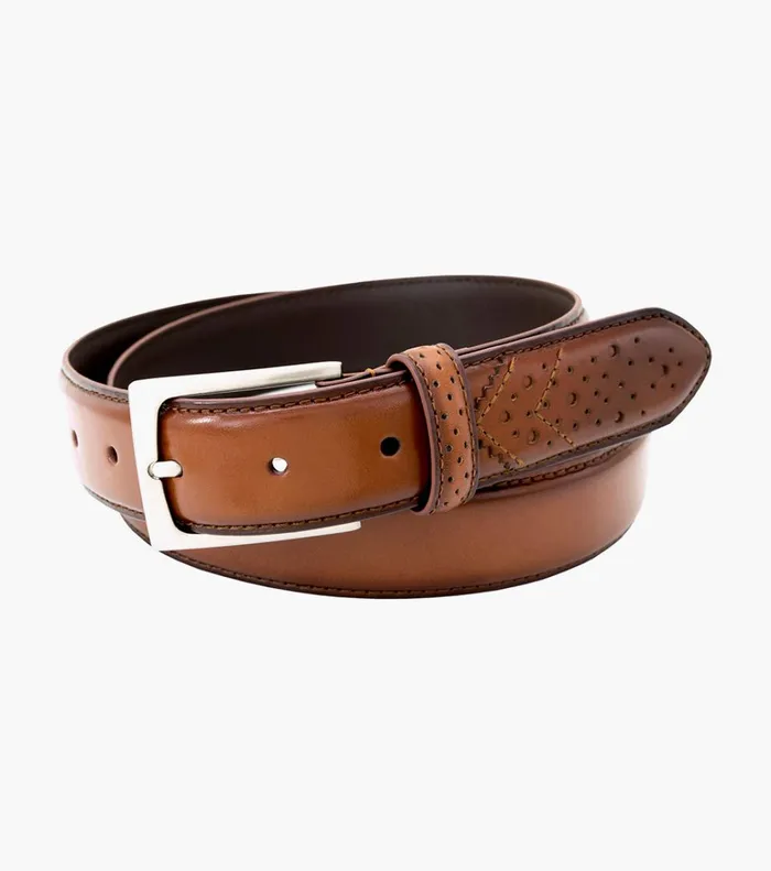 Florsheim Belts and Suspenders Castellano Wingtip Belt Cognac 8211 Men