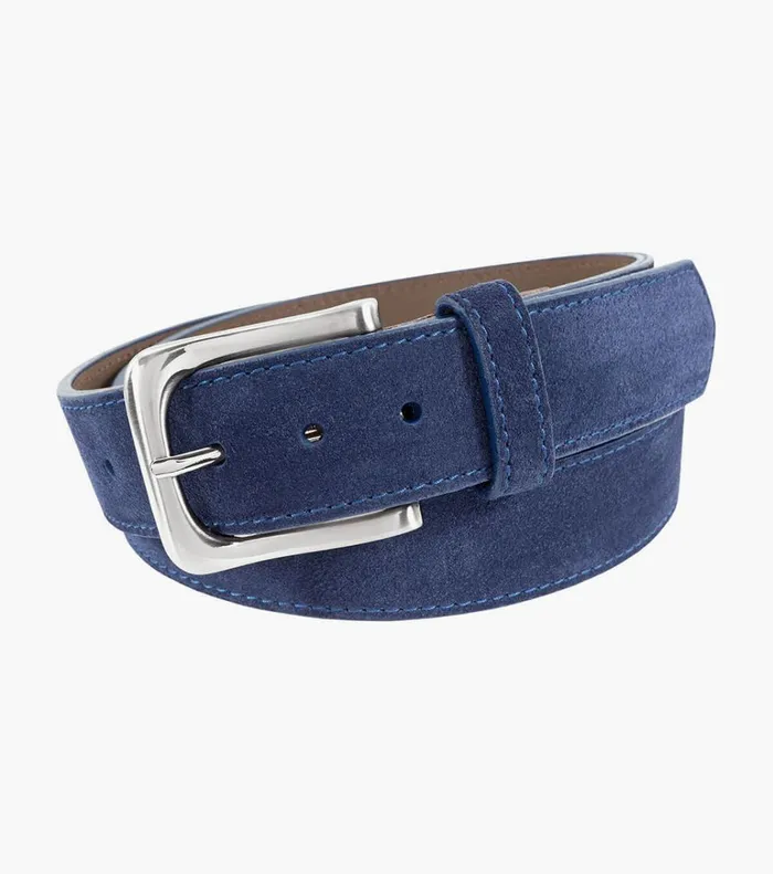Florsheim Belts and Suspenders Ramirez Genuine Suede Belt Navy 8211 Men
