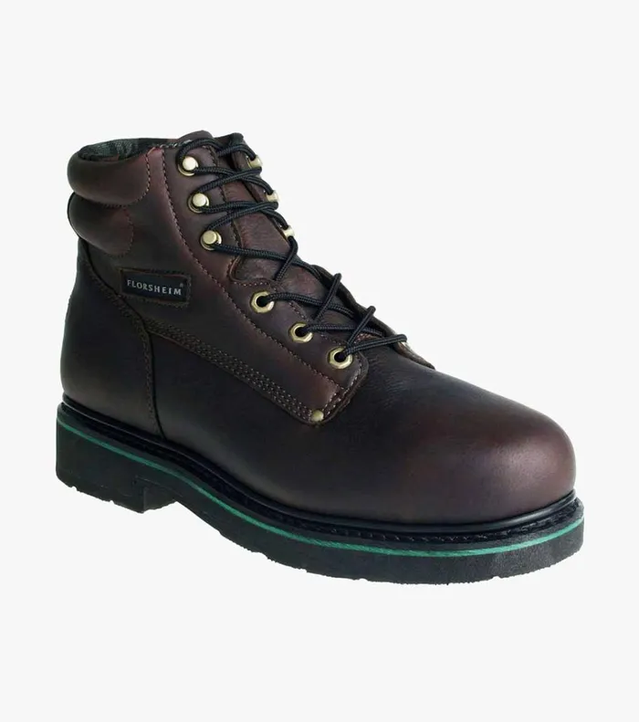 Florsheim Boots Utility Steel Toe Plain Toe Lace Up Boot Brown 8211 Men