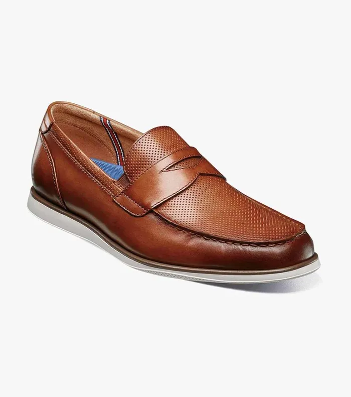 Florsheim Casual Shoes Atlantic Moc Toe Penny Loafer Cognac 8211 Men