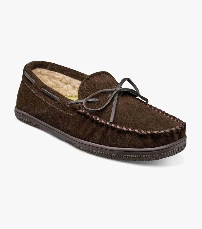 Florsheim Casual Shoes Cozzy Moc Toe Tie Slipper Chocolate 8211 Men