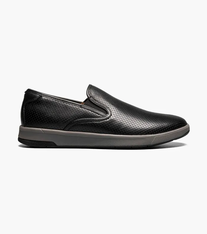 Florsheim Casual Shoes Crossover Plain Toe Slip On Sneaker Black Tumbled 8211 Men