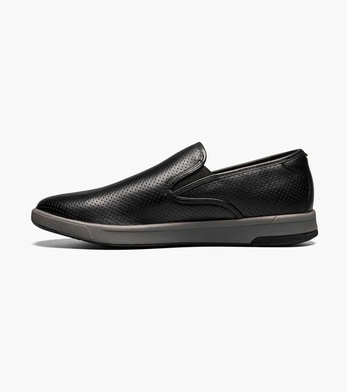 Florsheim Casual Shoes Crossover Plain Toe Slip On Sneaker Black Tumbled 8211 Men