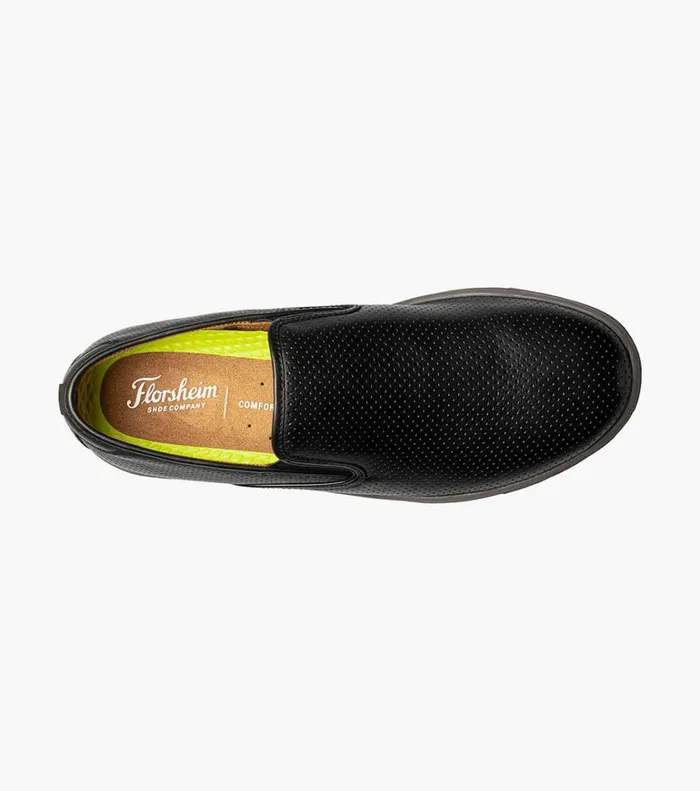 Florsheim Casual Shoes Crossover Plain Toe Slip On Sneaker Black Tumbled 8211 Men