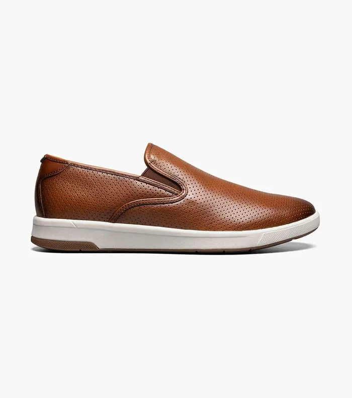 Florsheim Casual Shoes Crossover Plain Toe Slip On Sneaker Cognac Tumbled 8211 Men
