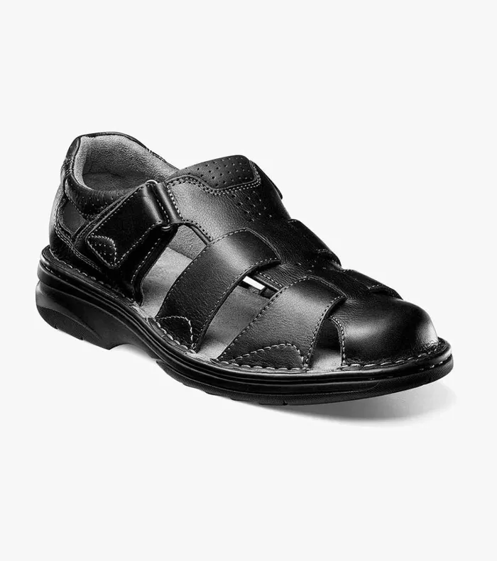 Florsheim Casual Shoes Getaway Fisherman Sandal Black 8211 Men