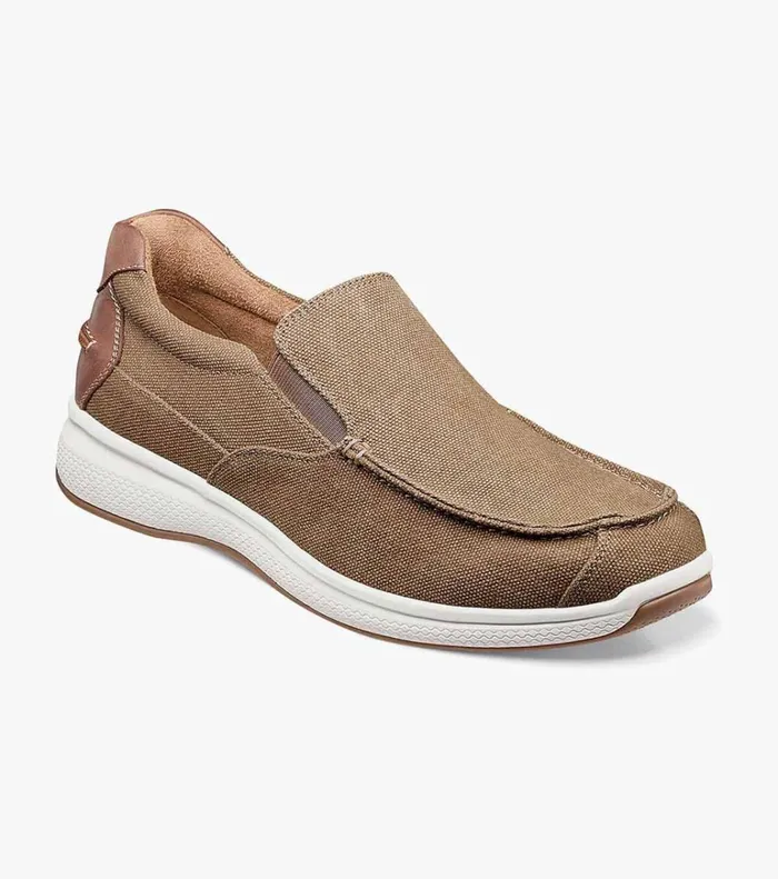 Florsheim Casual Shoes Great Lakes Canvas Moc Toe Slip On Sand 8211 Men