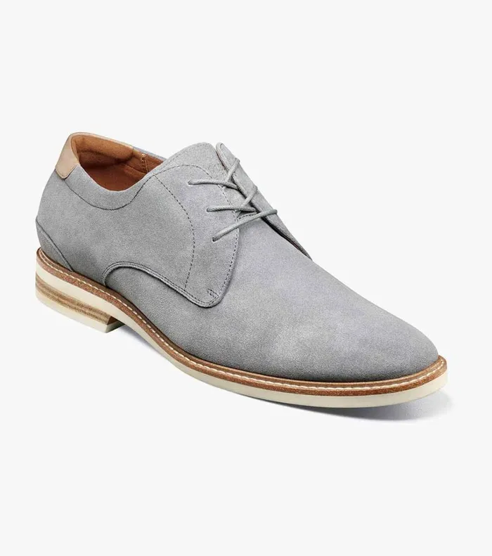 Florsheim Casual Shoes Highland Plain Toe Oxford Gray Suede 8211 Men