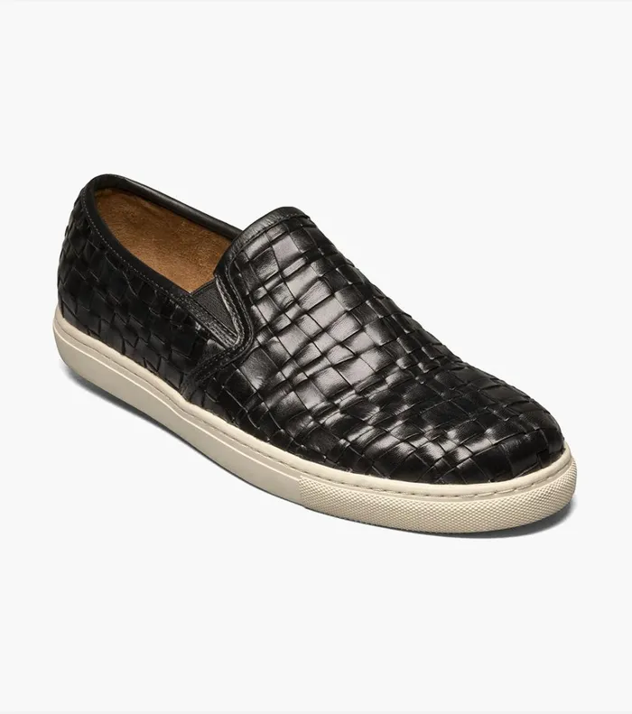 Florsheim Casual Shoes Lattice Plain Toe Slip On Black 8211 Men