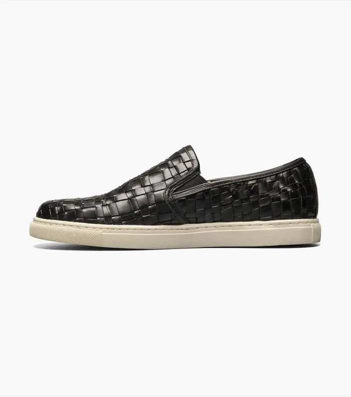 Florsheim Casual Shoes Lattice Plain Toe Slip On Black 8211 Men