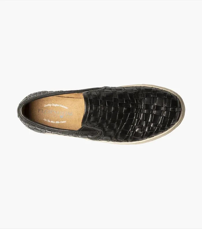 Florsheim Casual Shoes Lattice Plain Toe Slip On Black 8211 Men