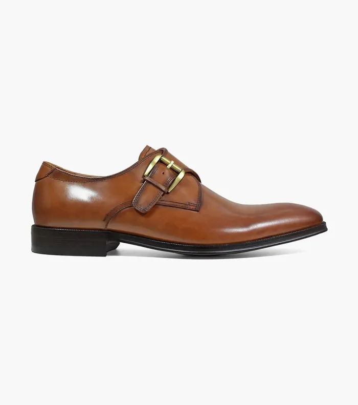 Florsheim Dress Shoes Belfast Plain Toe Monk Strap Cognac 8211 Men