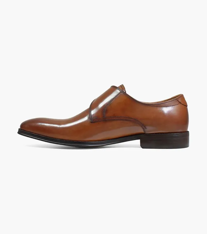 Florsheim Dress Shoes Belfast Plain Toe Monk Strap Cognac 8211 Men