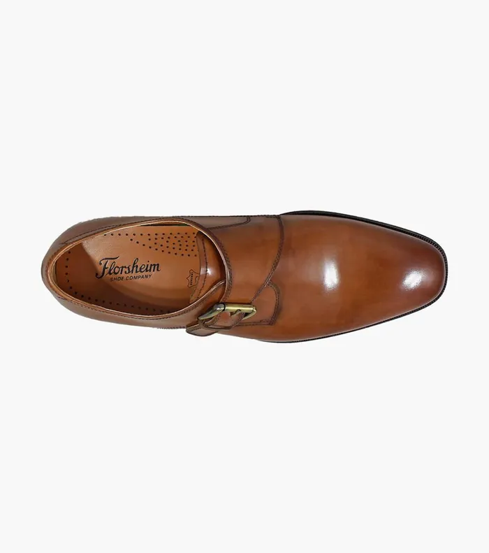 Florsheim Dress Shoes Belfast Plain Toe Monk Strap Cognac 8211 Men