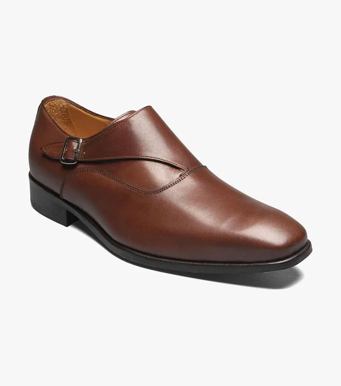 Florsheim Dress Shoes Caravel Plain Toe Monk Strap Brown 8211 Men