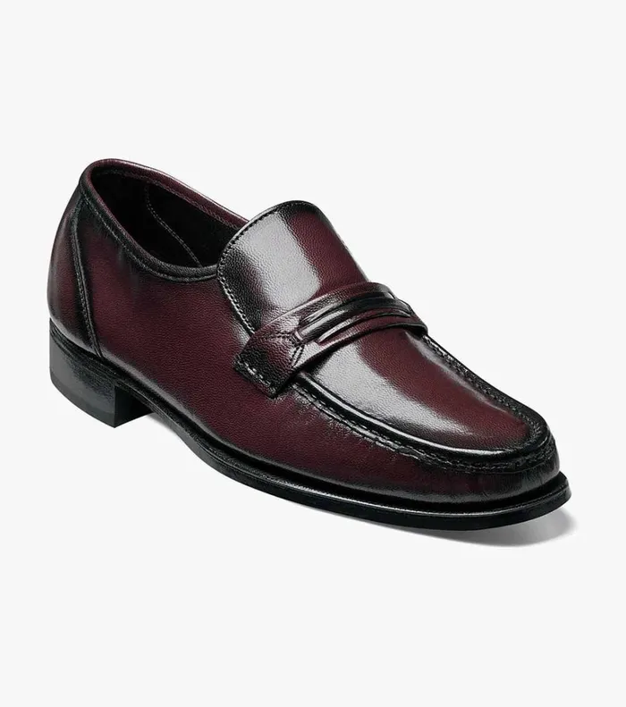 Florsheim Dress Shoes Como Moc Toe Strap Loafer Black Cherry 8211 Men