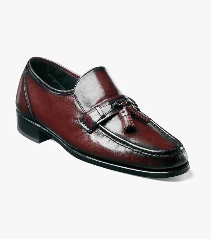 Florsheim Dress Shoes Como Moc Toe Tassel Loafer Black Cherry 8211 Men