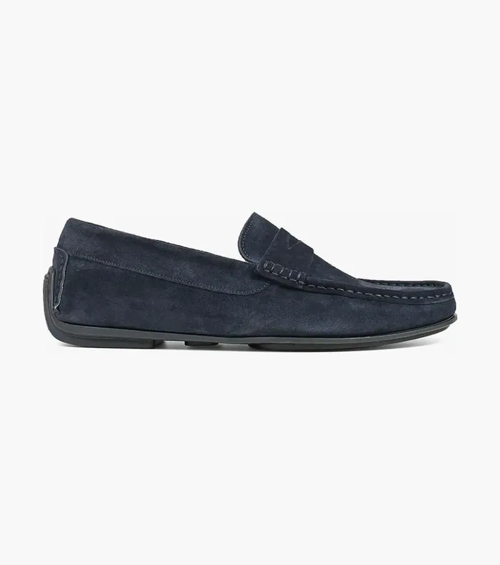 Florsheim Dress Shoes Fuego Moc Toe Penny Loafer Navy Suede 8211 Men