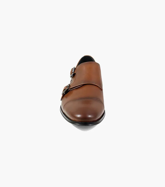 Florsheim Dress Shoes Jetson Cap Toe Monk Strap Cognac 8211 Men