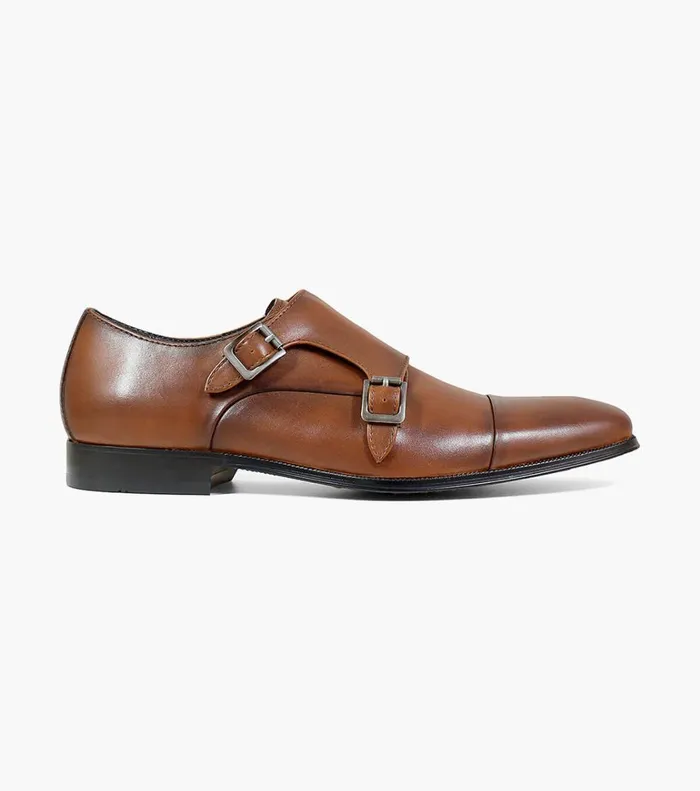 Florsheim Dress Shoes Jetson Cap Toe Monk Strap Cognac 8211 Men