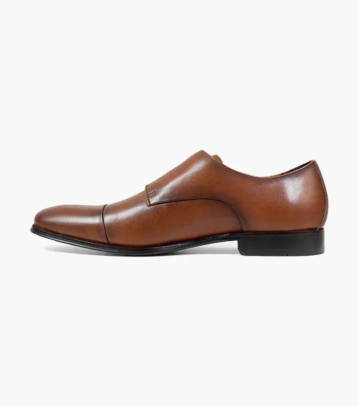 Florsheim Dress Shoes Jetson Cap Toe Monk Strap Cognac 8211 Men