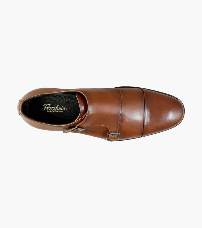 Florsheim Dress Shoes Jetson Cap Toe Monk Strap Cognac 8211 Men