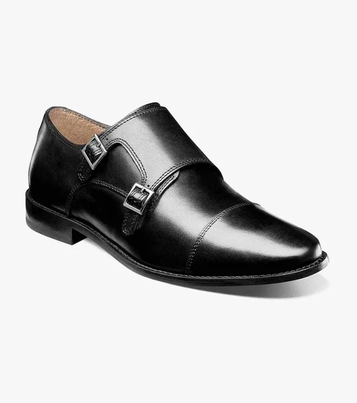 Florsheim Dress Shoes Montinaro Cap Toe Monk Strap Black 8211 Men