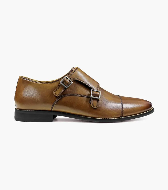 Florsheim Dress Shoes Montinaro Cap Toe Monk Strap Saddle Tan 8211 Men