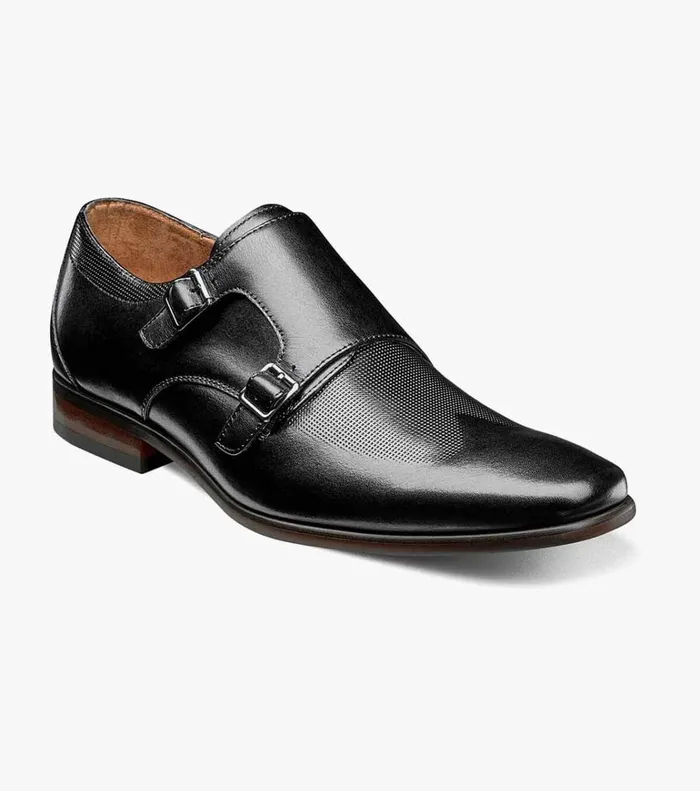 Florsheim Dress Shoes Postino Wingtip Monk Strap Black 8211 Men