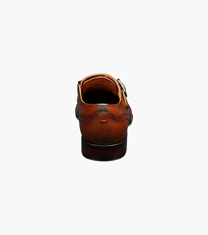 Florsheim Dress Shoes Sorrento Plain Toe Single Monk Strap Cognac 8211 Men