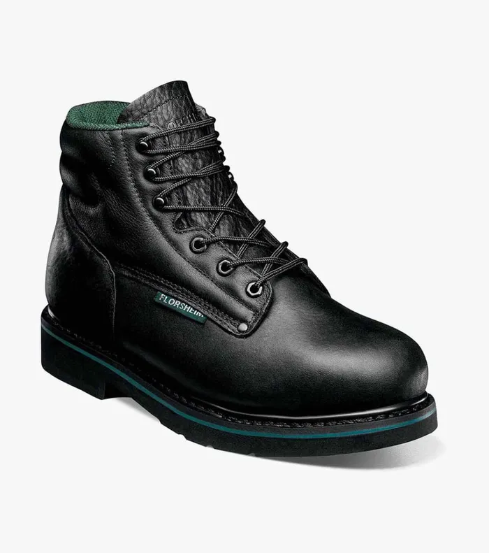 Florsheim Safety Shoes Utility Steel Toe Plain Toe Lace Up Boot Black 8211 Men