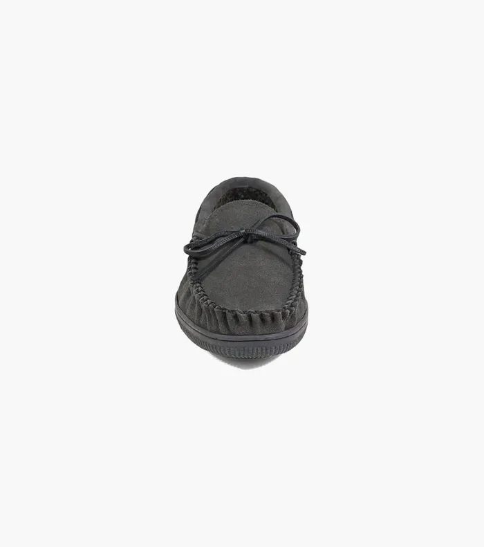 Florsheim Slippers Cozzy Moc Toe Tie Slipper Gray Suede 8211 Men