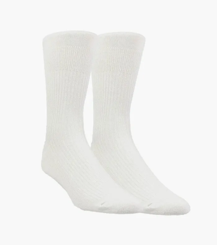 Florsheim Socks 2Pack Comfort Top Crew Dress Socks White 8211 Men