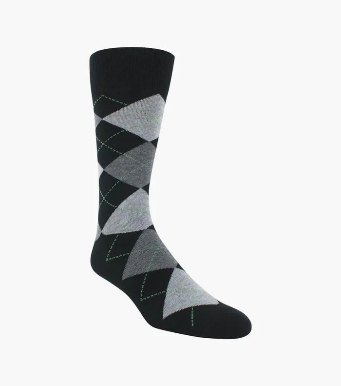 Florsheim Socks Classic Argyle Crew Dress Socks Black 8211 Men