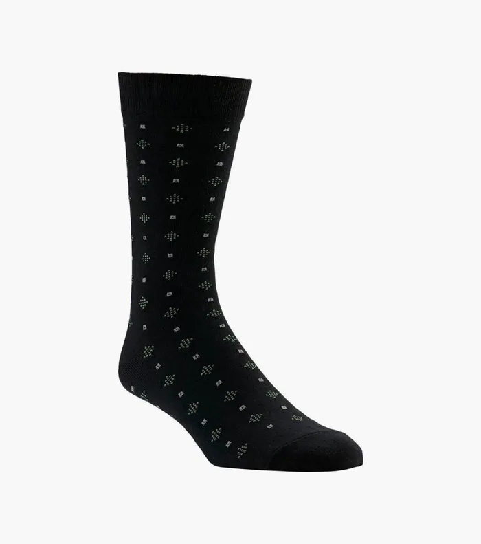 Florsheim Socks Diamond Dobby Crew Dress Socks Black 8211 Men