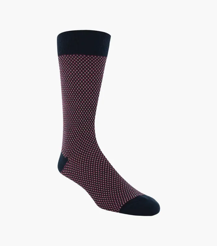 Florsheim Socks Double Birdseye Crew Dress Socks Navy 8211 Men