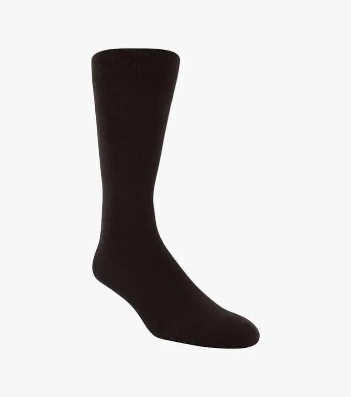 Florsheim Socks Flat Knit Crew Dress Socks Black 8211 Men