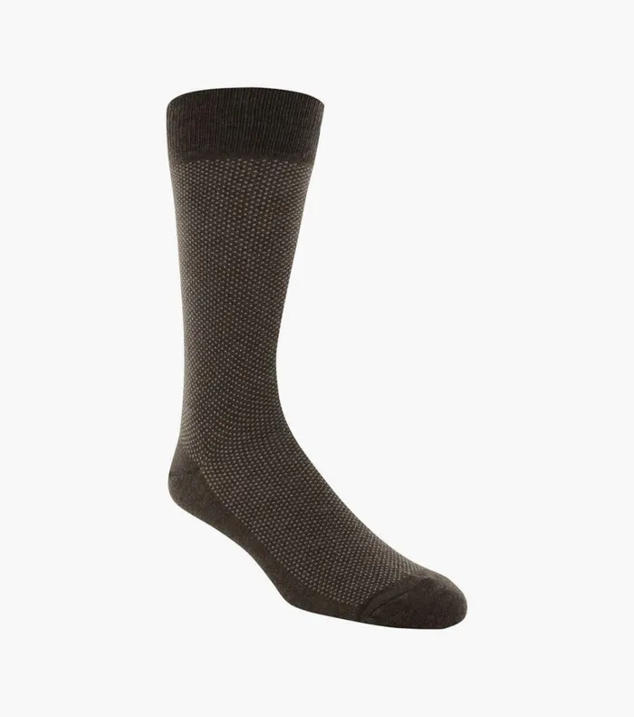 Florsheim Socks Pindot Classic Crew Dress Socks Chocolate 8211 Men