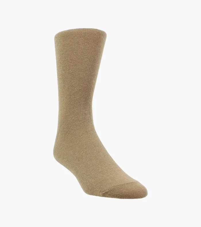 Florsheim Socks Plain Crew Dress Socks Taupe 8211 Men