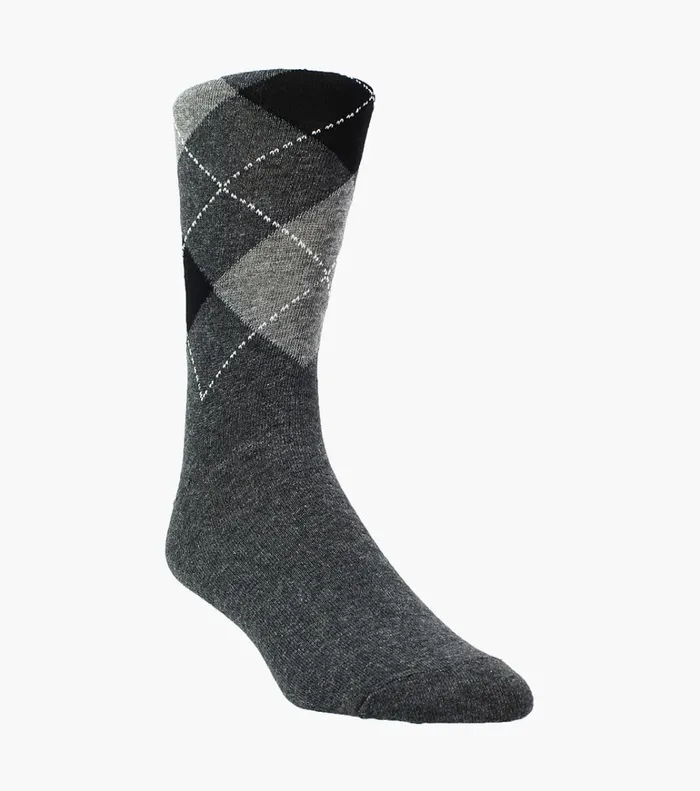 Florsheim Socks Prep Argyle Crew Dress Socks Dark Gray 8211 Men