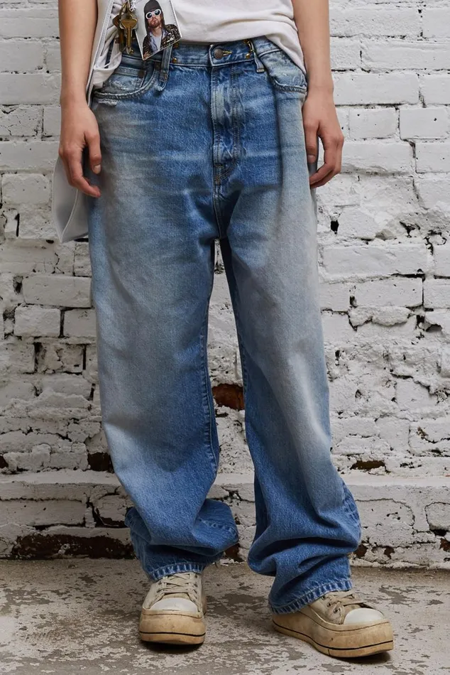 FOLD OVER JEAN 8211 IRVING BLUE Women R13 Denim