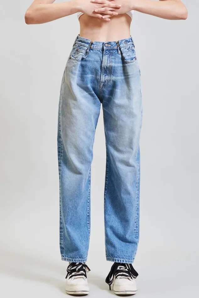 FOLD OVER JEAN 8211 IRVING BLUE Women R13 Denim FOLD OVER JEAN 8211 IRVING BLUE Women R13 Denim