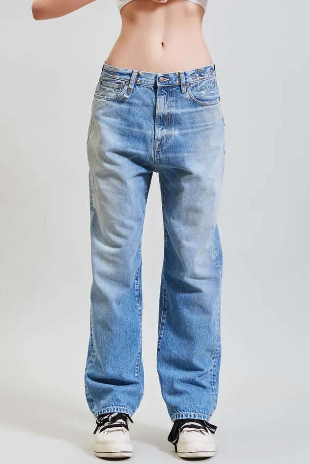 FOLD OVER JEAN 8211 IRVING BLUE Women R13 Denim FOLD OVER JEAN 8211 IRVING BLUE Women R13 Denim