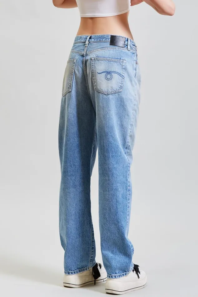 FOLD OVER JEAN 8211 IRVING BLUE Women R13 Denim FOLD OVER JEAN 8211 IRVING BLUE Women R13 Denim