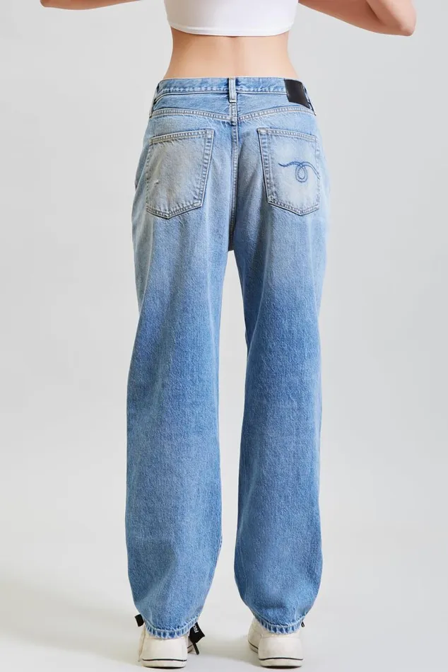 FOLD OVER JEAN 8211 IRVING BLUE Women R13 Denim FOLD OVER JEAN 8211 IRVING BLUE Women R13 Denim