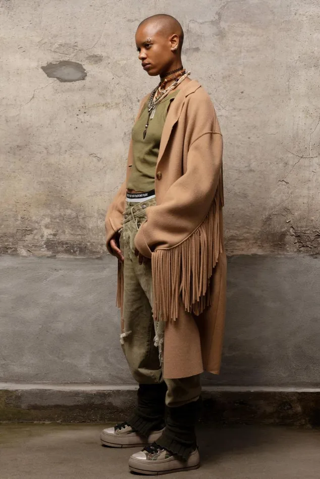 Fringe Raw Cut Coat 8211 Camel Women R13 Jackets and Coats