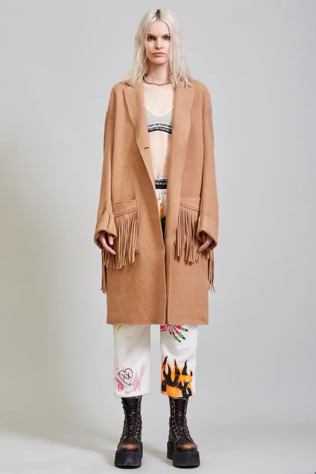 Fringe Raw Cut Coat 8211 Camel Women R13 Jackets and Coats Fringe Raw Cut Coat 8211 Camel Women R13 Jackets and Coats